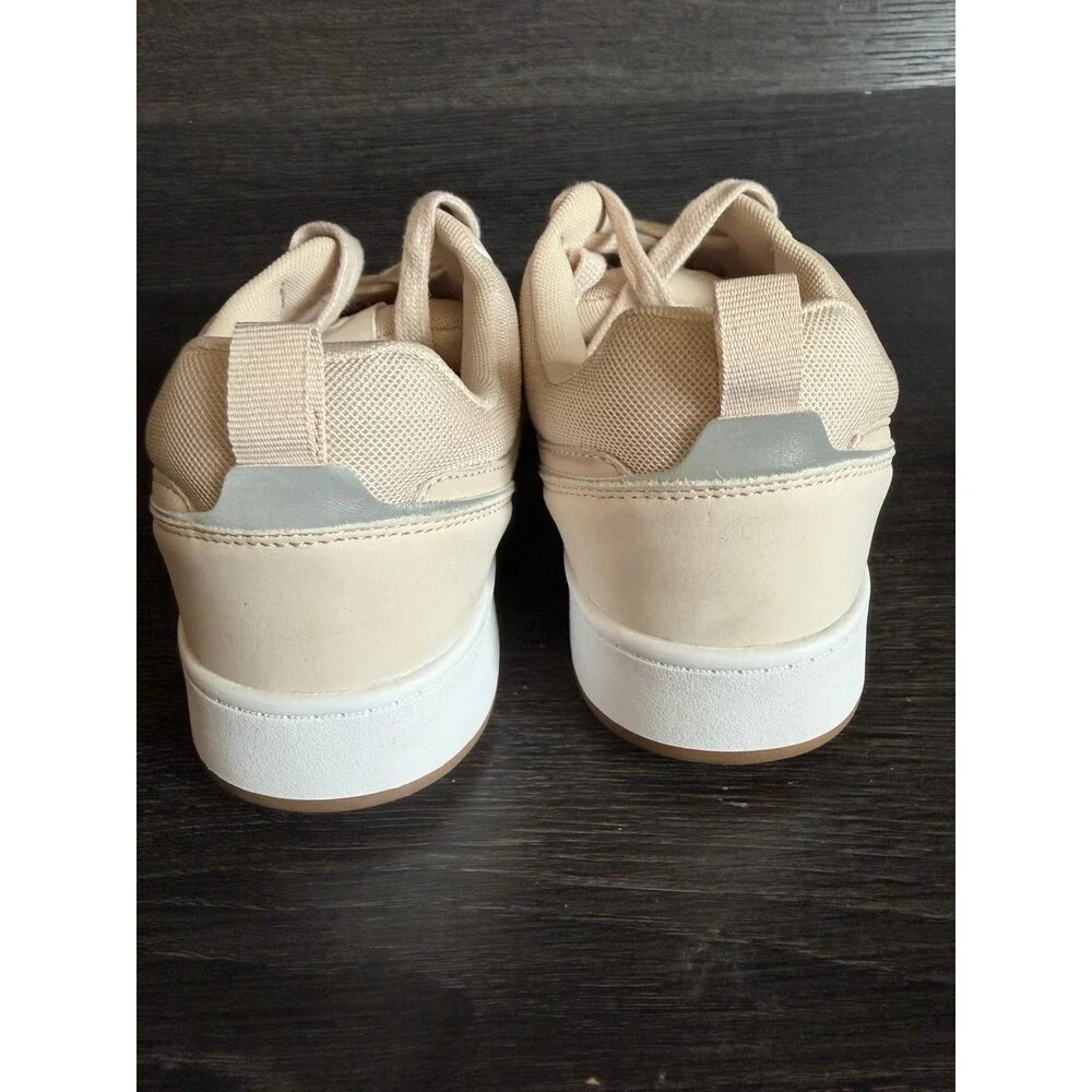 G Los Angeles Beige White Lace Low Top Sneaker Athletic Shoes for Women